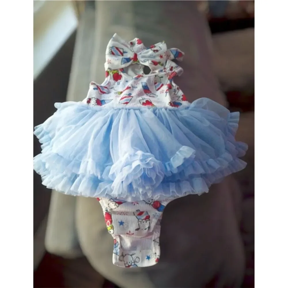 Hello Kitty & Friends Baby Girls Sleeveless  Print Tutu Dress headband 12 month
